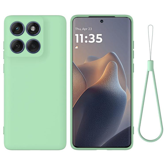 For Motorola Edge 60 Pro Solid Color Liquid Silicone Dropproof Full Coverage Phone Case(Green)