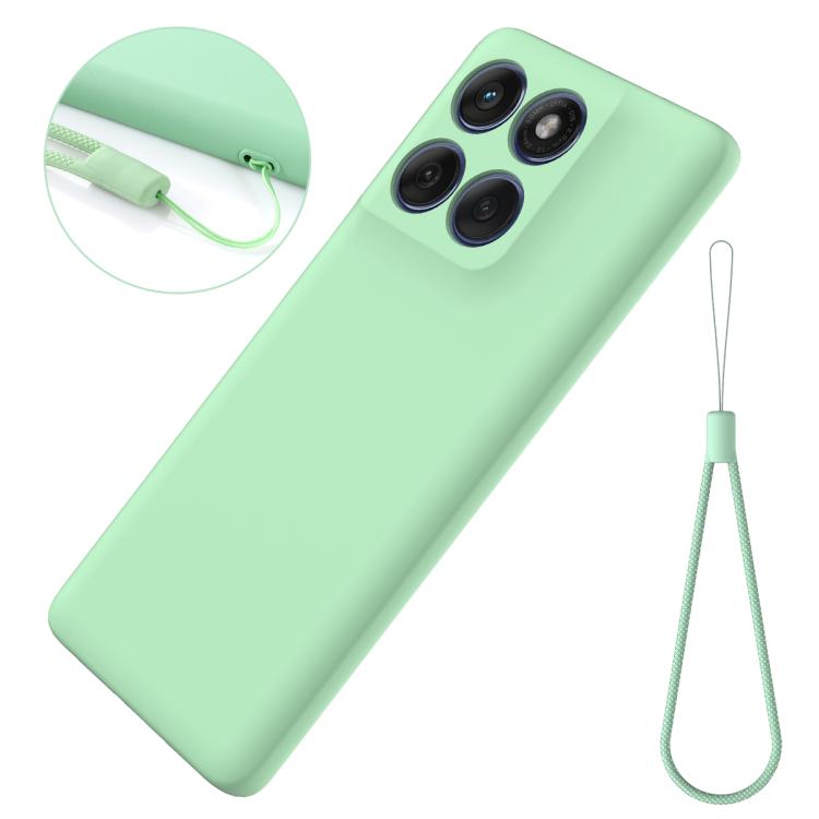 For Motorola Edge 60 Pro Solid Color Liquid Silicone Dropproof Full Coverage Phone Case(Green)