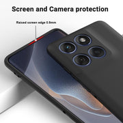 For Motorola Edge 60 Pro Solid Color Liquid Silicone Dropproof Full Coverage Phone Case(Black)