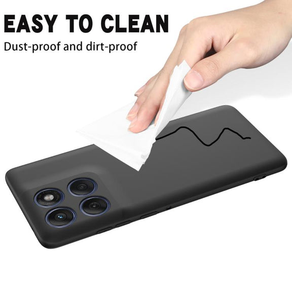 For Motorola Edge 60 Pro Solid Color Liquid Silicone Dropproof Full Coverage Phone Case(Black)