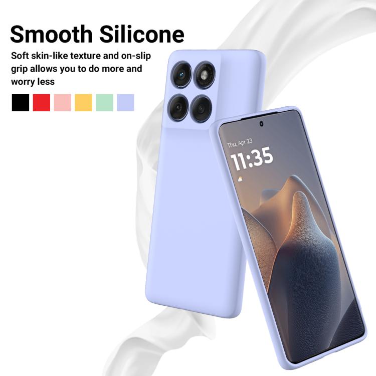 For Motorola Edge 60 Pro Solid Color Liquid Silicone Dropproof Full Coverage Phone Case(Purple)