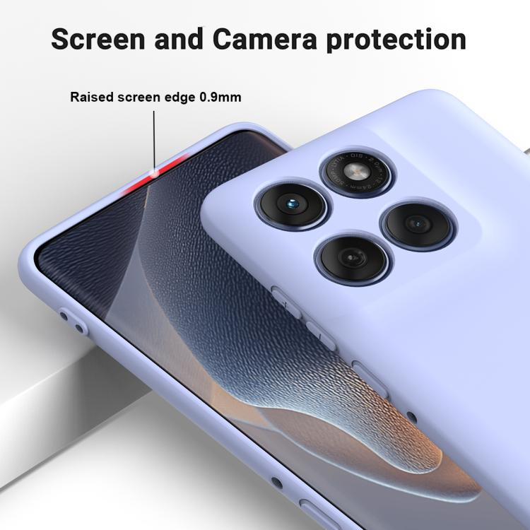 For Motorola Edge 60 Pro Solid Color Liquid Silicone Dropproof Full Coverage Phone Case(Purple)