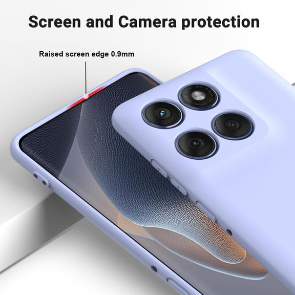 For Motorola Edge 60 Pro Solid Color Liquid Silicone Dropproof Full Coverage Phone Case(Purple)