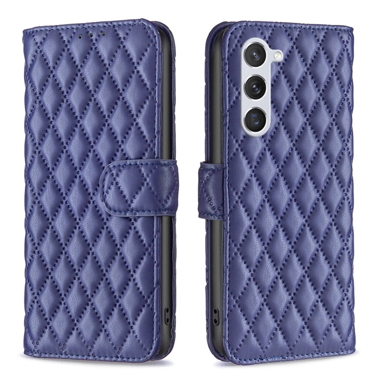 For Samsung Galaxy S25 5G Diamond Lattice Wallet Flip Leather Phone Case(Blue)