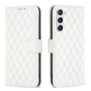 For Samsung Galaxy S25 5G Diamond Lattice Wallet Flip Leather Phone Case(White)