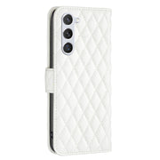 For Samsung Galaxy S25 5G Diamond Lattice Wallet Flip Leather Phone Case(White)