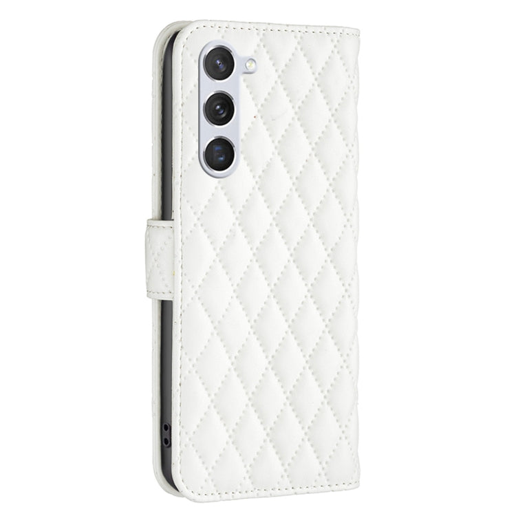 For Samsung Galaxy S25 5G Diamond Lattice Wallet Flip Leather Phone Case(White)