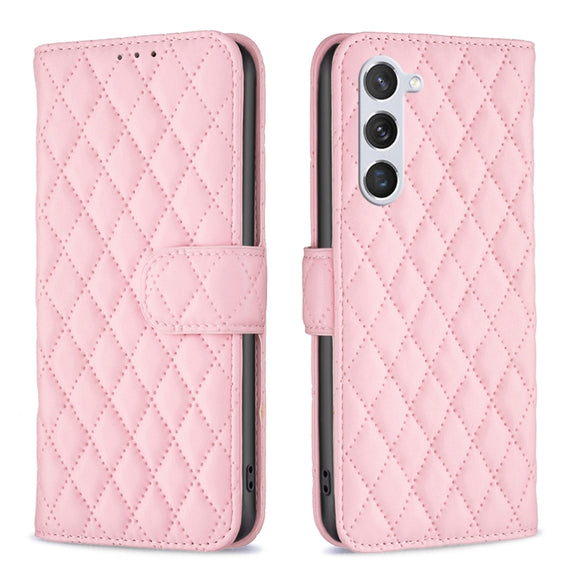 For Samsung Galaxy S25 5G Diamond Lattice Wallet Flip Leather Phone Case(Pink)