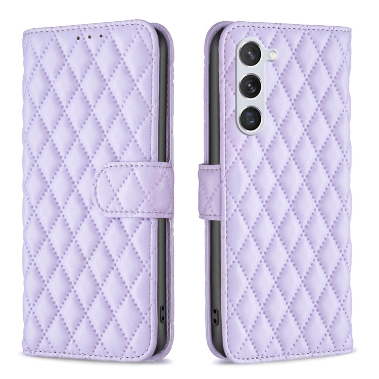 For Samsung Galaxy S25 5G Diamond Lattice Wallet Flip Leather Phone Case(Purple)