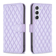 For Samsung Galaxy S25 5G Diamond Lattice Wallet Flip Leather Phone Case(Purple)