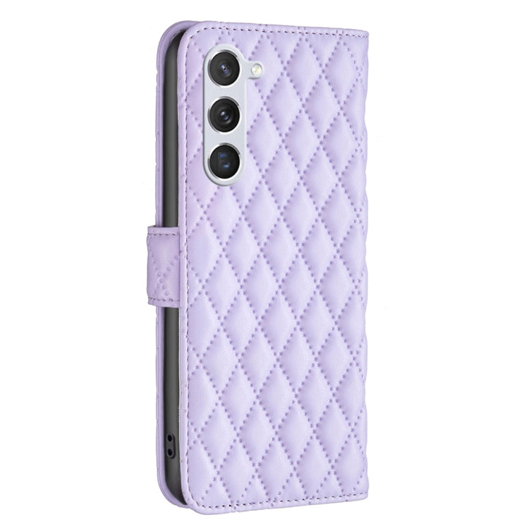 For Samsung Galaxy S25 5G Diamond Lattice Wallet Flip Leather Phone Case(Purple)