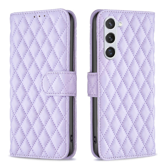 For Samsung Galaxy S25 5G Diamond Lattice Wallet Flip Leather Phone Case(Purple)