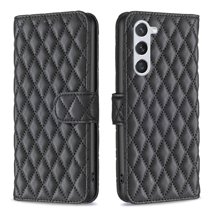 For Samsung Galaxy S25 5G Diamond Lattice Wallet Flip Leather Phone Case(Black)