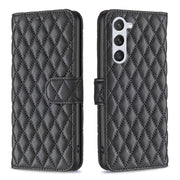 For Samsung Galaxy S25 5G Diamond Lattice Wallet Flip Leather Phone Case(Black)