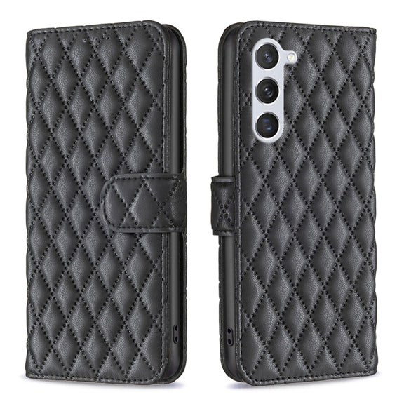 For Samsung Galaxy S25 5G Diamond Lattice Wallet Flip Leather Phone Case(Black)