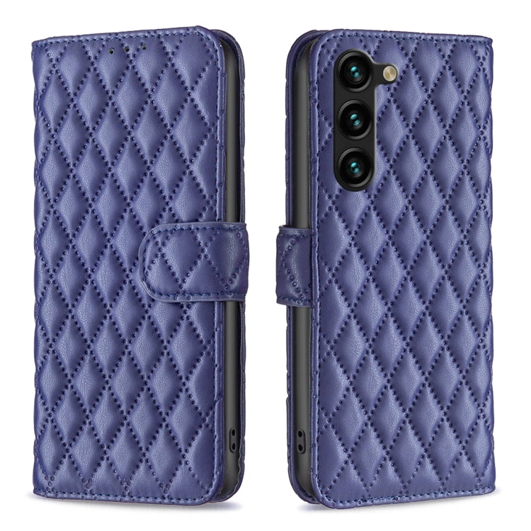 For Samsung Galaxy S25+ 5G Diamond Lattice Wallet Flip Leather Phone Case(Blue)