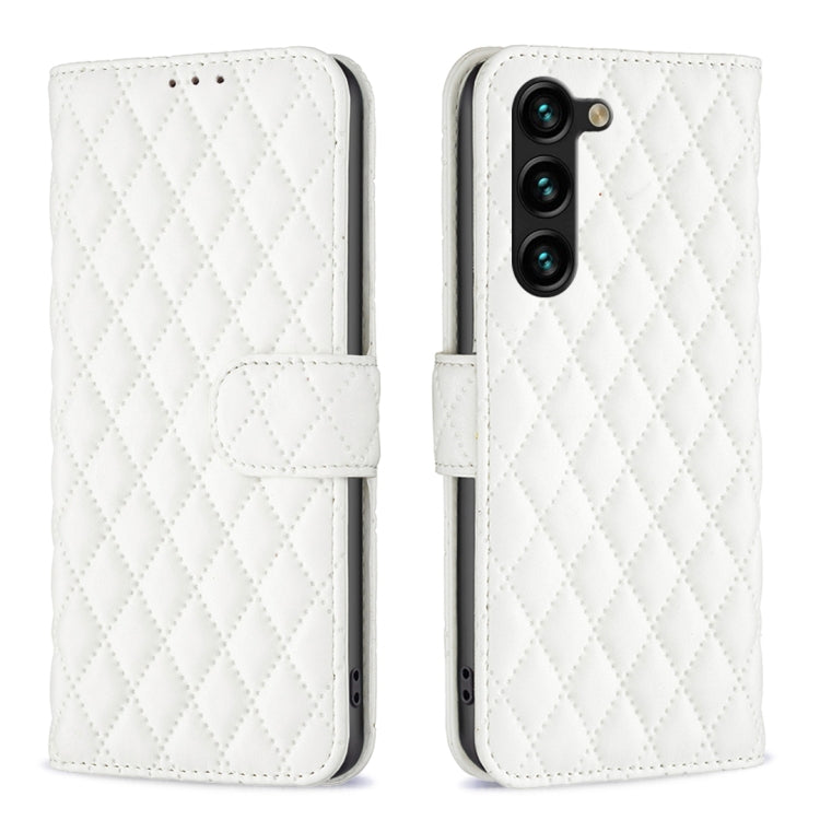 For Samsung Galaxy S25+ 5G Diamond Lattice Wallet Flip Leather Phone Case(White)