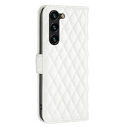 For Samsung Galaxy S25+ 5G Diamond Lattice Wallet Flip Leather Phone Case(White)