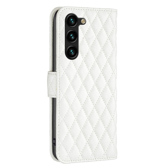 For Samsung Galaxy S25+ 5G Diamond Lattice Wallet Flip Leather Phone Case(White)