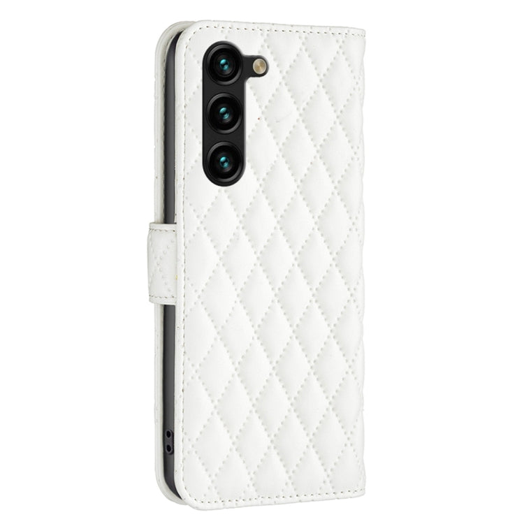 For Samsung Galaxy S25+ 5G Diamond Lattice Wallet Flip Leather Phone Case(White)