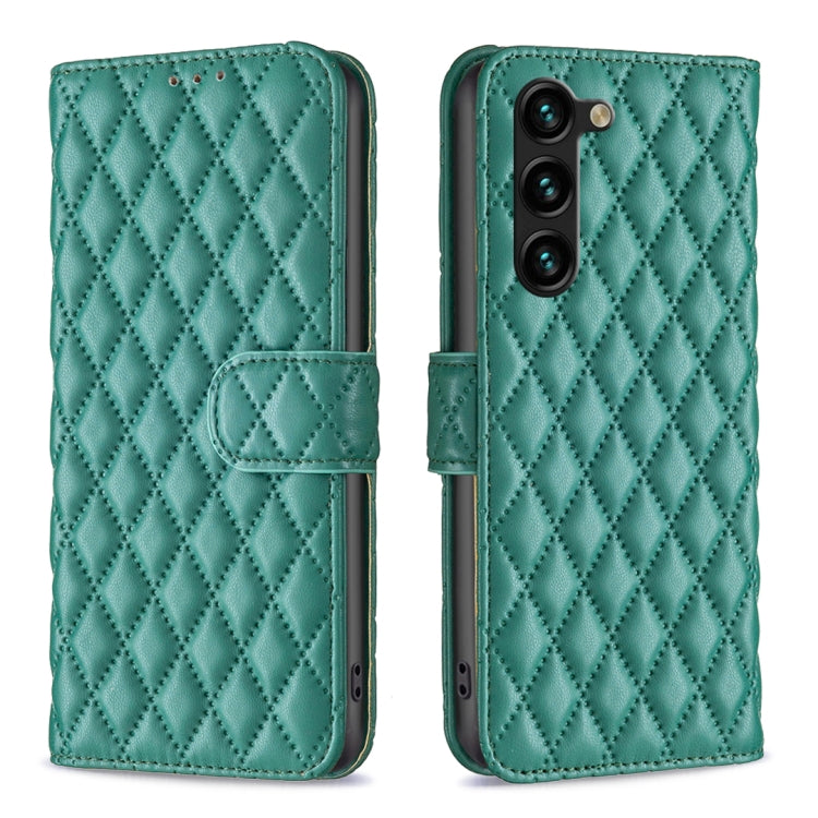 For Samsung Galaxy S25+ 5G Diamond Lattice Wallet Flip Leather Phone Case(Green)