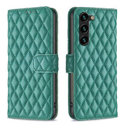 For Samsung Galaxy S25+ 5G Diamond Lattice Wallet Flip Leather Phone Case(Green)