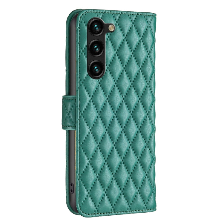 For Samsung Galaxy S25+ 5G Diamond Lattice Wallet Flip Leather Phone Case(Green)