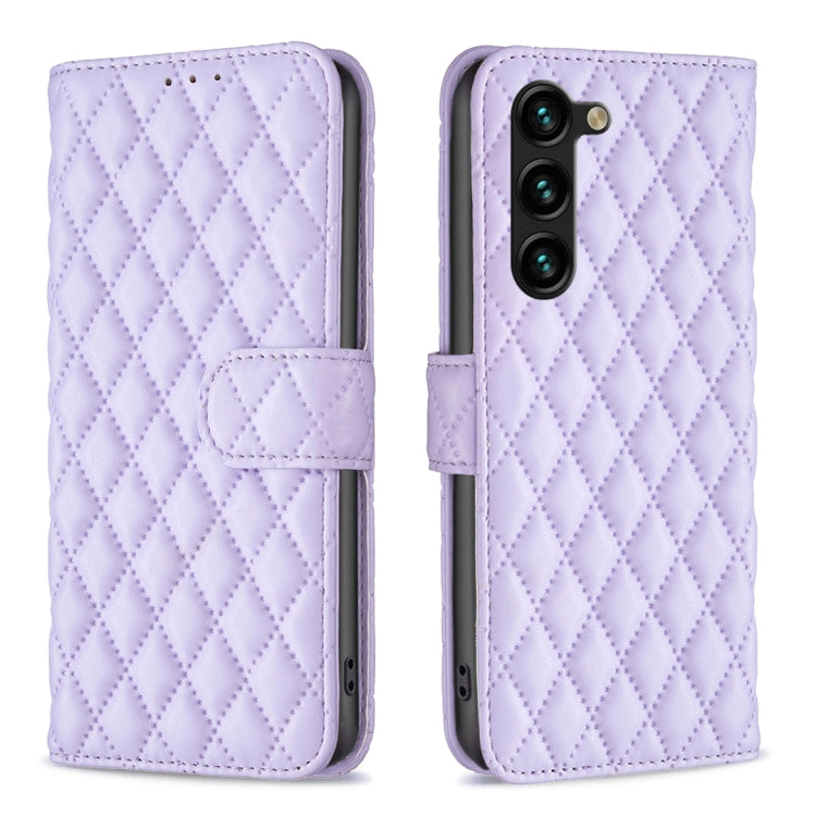 For Samsung Galaxy S25+ 5G Diamond Lattice Wallet Flip Leather Phone Case(Purple)