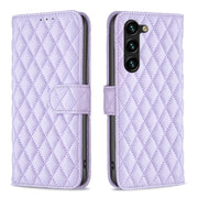 For Samsung Galaxy S25+ 5G Diamond Lattice Wallet Flip Leather Phone Case(Purple)