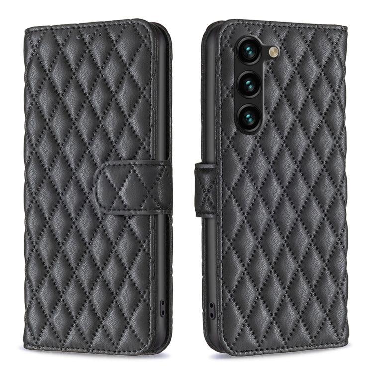 For Samsung Galaxy S25+ 5G Diamond Lattice Wallet Flip Leather Phone Case(Black)
