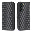 For Samsung Galaxy S25+ 5G Diamond Lattice Wallet Flip Leather Phone Case(Black) - free shipping - PMC Jewellery - Order now!