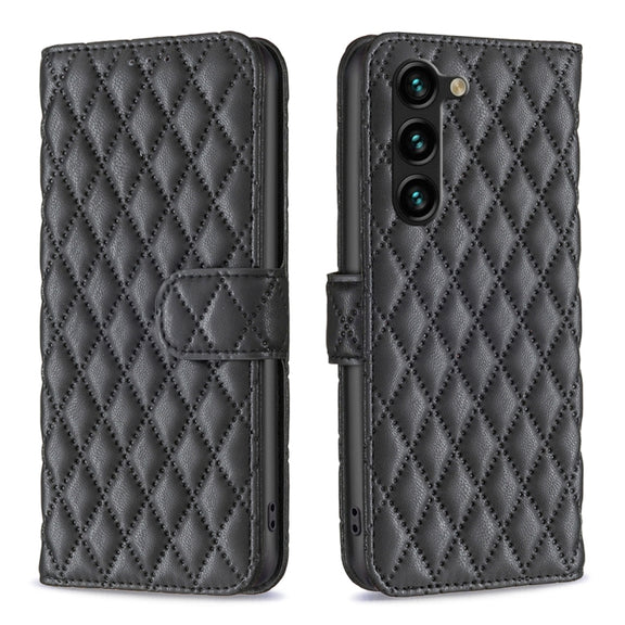 For Samsung Galaxy S25+ 5G Diamond Lattice Wallet Flip Leather Phone Case(Black)