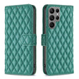 For Samsung Galaxy S25 Ultra 5G Diamond Lattice Wallet Flip Leather Phone Case(Green) - Galaxy S25 Ultra 5G Cases by PMC Jewellery | Online Shopping South Africa | PMC Jewellery | Buy Now Pay Later Mobicred