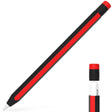 For Apple Pencil 2 / Pencil Pro Colorful Pencil Style Stylus Silicone Protective Case(Black Red) - Pencil Accessories by PMC Jewellery | Online Shopping South Africa | PMC Jewellery | Buy Now Pay Later Mobicred