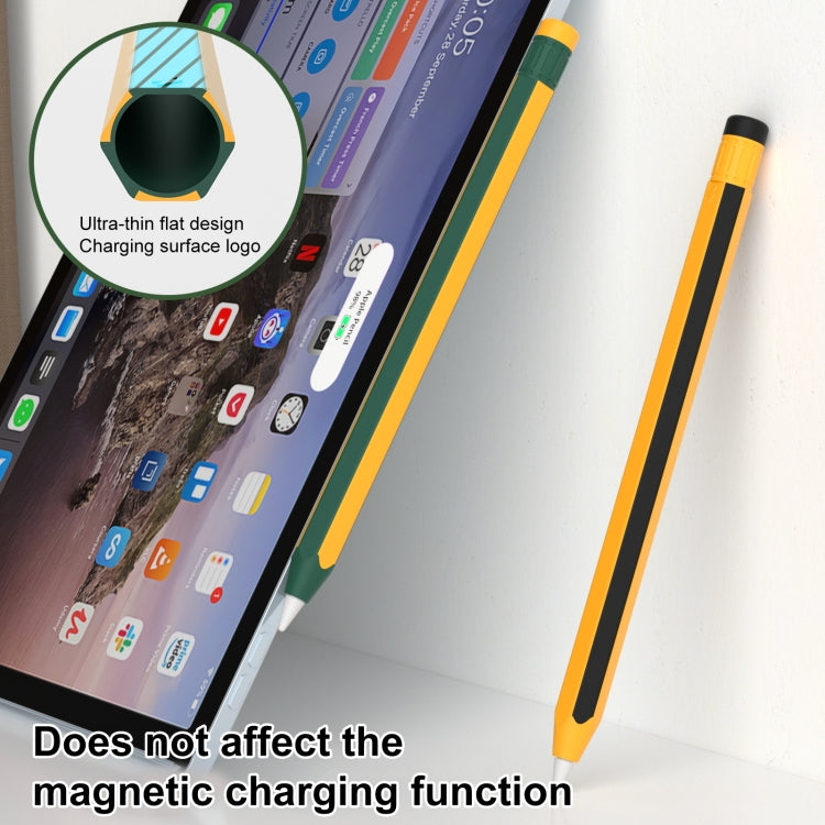 For Apple Pencil 2 / Pencil Pro Colorful Pencil Style Stylus Silicone Protective Case(Black White)