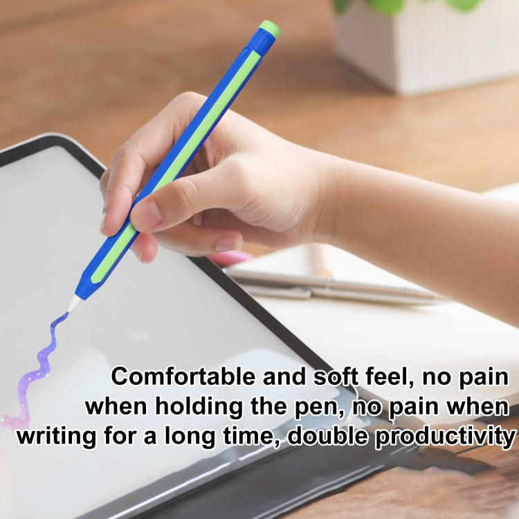 For Apple Pencil 2 / Pencil Pro Colorful Pencil Style Stylus Silicone Protective Case(Black Red)