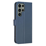 For Samsung Galaxy S25 Ultra 5G Four-leaf Embossed Leather Phone Case(Blue)