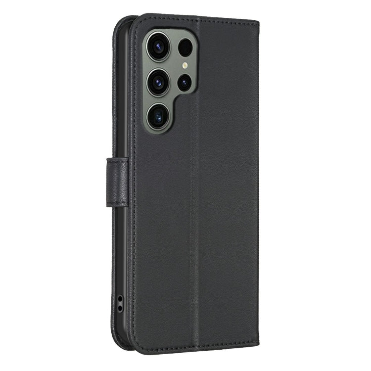 For Samsung Galaxy S25 Ultra 5G Four-leaf Embossed Leather Phone Case(Black)