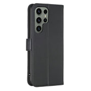 For Samsung Galaxy S25 Ultra 5G Four-leaf Embossed Leather Phone Case(Black)