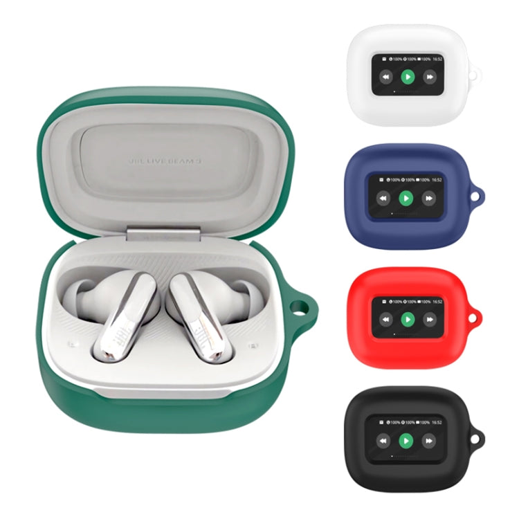 For JBL Live Beam 3 Wireless Bluetooth Earphones Silicone Protective Case(Dark Green)