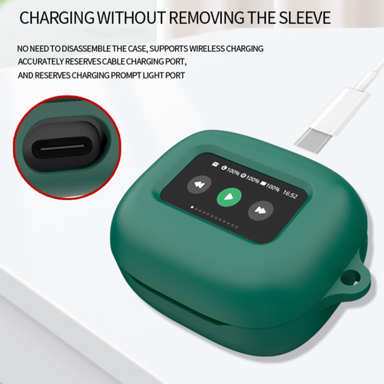 For JBL Live Beam 3 Wireless Bluetooth Earphones Silicone Protective Case(Dark Green)