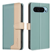 For Google Pixel 9 Color Matching RFID Anti-theft Leather Phone Case(Green)