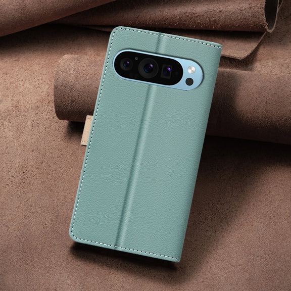 For Google Pixel 9 Color Matching RFID Anti-theft Leather Phone Case(Green)