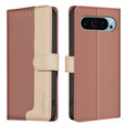 For Google Pixel 9 Color Matching RFID Anti-theft Leather Phone Case(Brown) - Google Cases by PMC TechLife | Online Shopping South Africa | PMC TechLife | Buy Now Pay Later Mobicred