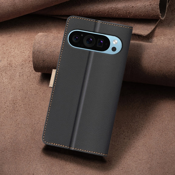 For Google Pixel 9 Color Matching RFID Anti-theft Leather Phone Case(Black)