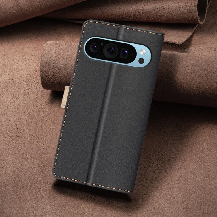 For Google Pixel 9 Color Matching RFID Anti-theft Leather Phone Case(Black)