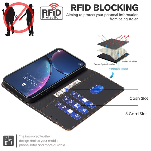 For Google Pixel 9 Color Matching RFID Anti-theft Leather Phone Case(Black)