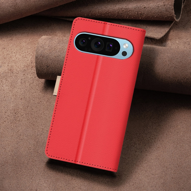 For Google Pixel 9 Color Matching RFID Anti-theft Leather Phone Case(Red)