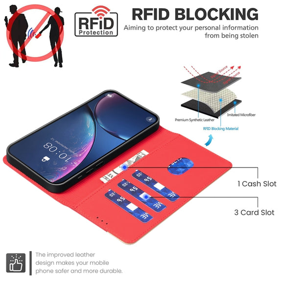 For Google Pixel 9 Color Matching RFID Anti-theft Leather Phone Case(Red)