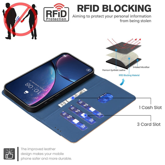 For Google Pixel 9 Color Matching RFID Anti-theft Leather Phone Case(Blue)